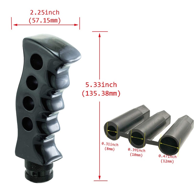 Abfer Handle Grip Shift Knob Unique Gear Stick Shifter Knobs Replacement Shifting Head Lever for Manual Automatic Vehicle Truck (Black) - Image 2